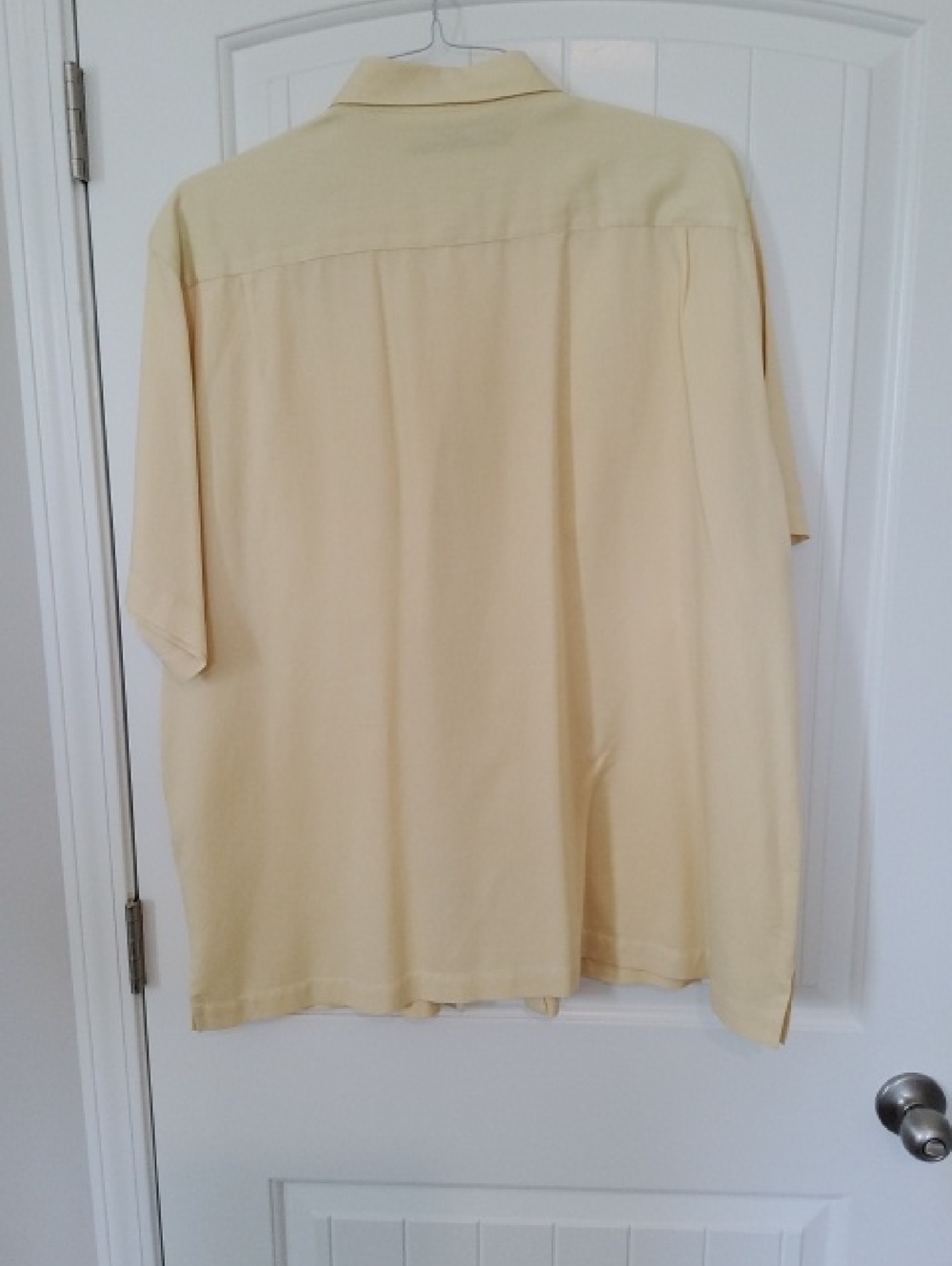 Caribbean Men's Button-Down Shirt in Light Cream 60% Silk - Picture 3 of 3